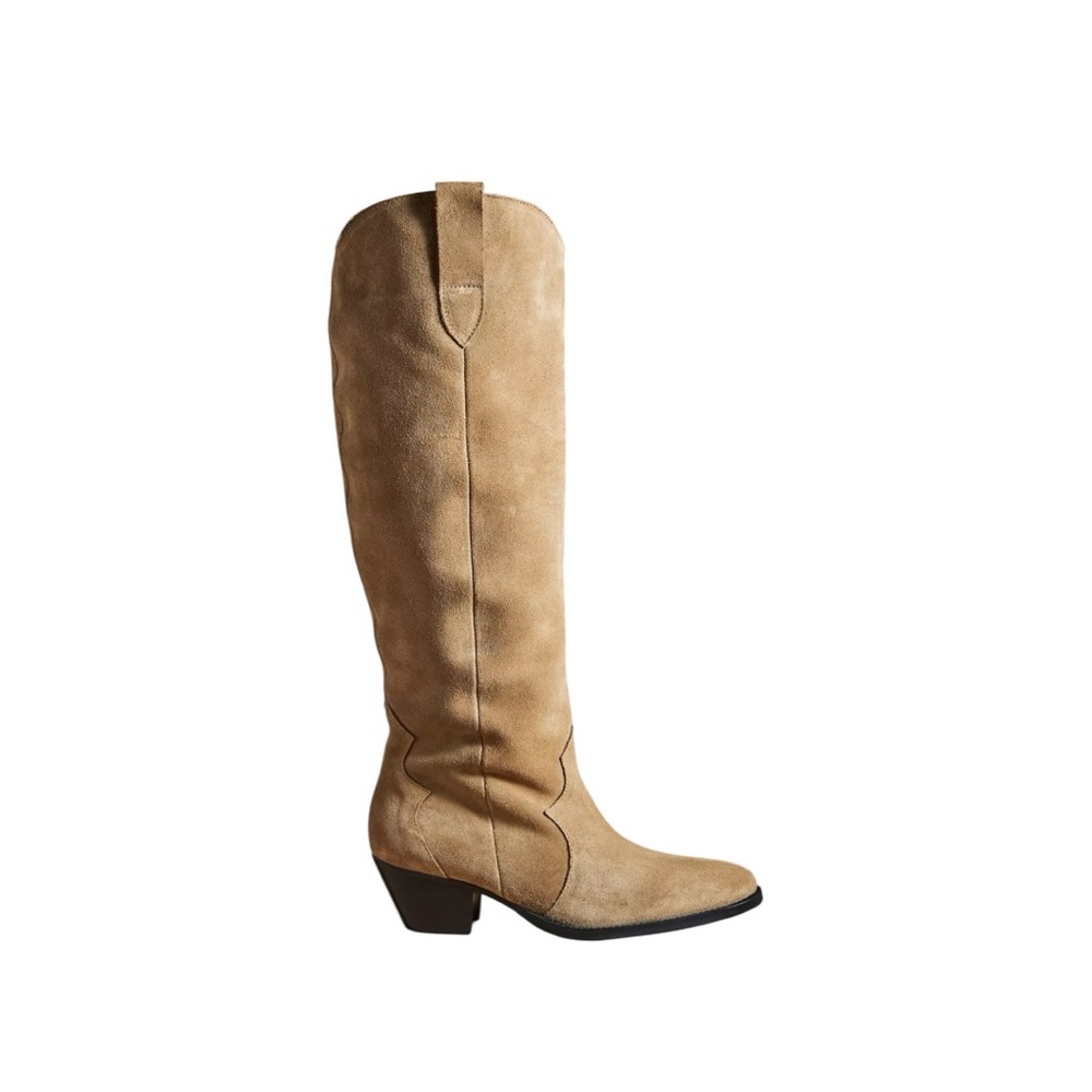 Tan Suede Knee-High Boots - Picture 6 of 6